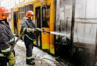 В центре Тернополя загорелся троллейбус